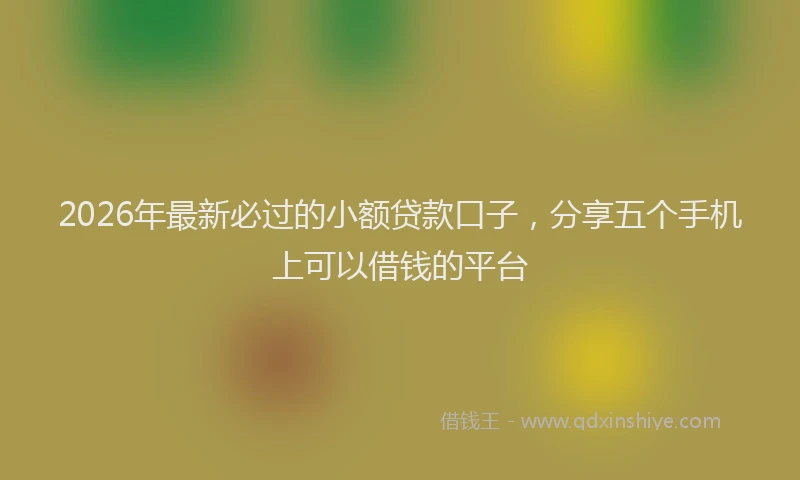 2026年最新必过的小额贷款口子，分享五个手机上可以借钱的平台
