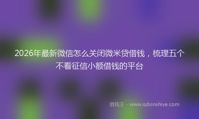 2026年最新微信怎么关闭微米贷借钱，梳理五个不看征信小额借钱的平台
