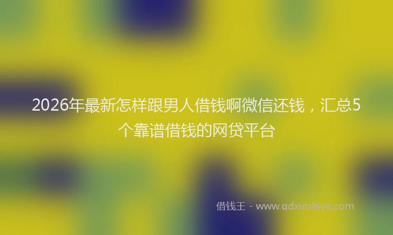2026年最新怎样跟男人借钱啊微信还钱，汇总5个靠谱借钱的网贷平台