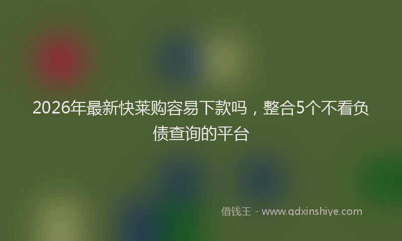 2026年最新快莱购容易下款吗，整合5个不看负债查询的平台