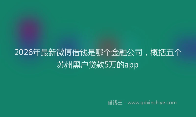 2026年最新微博借钱是哪个金融公司，概括五个苏州黑户贷款5万的app