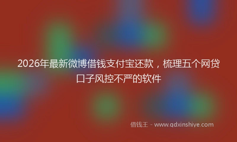 2026年最新微博借钱支付宝还款，梳理五个网贷口子风控不严的软件