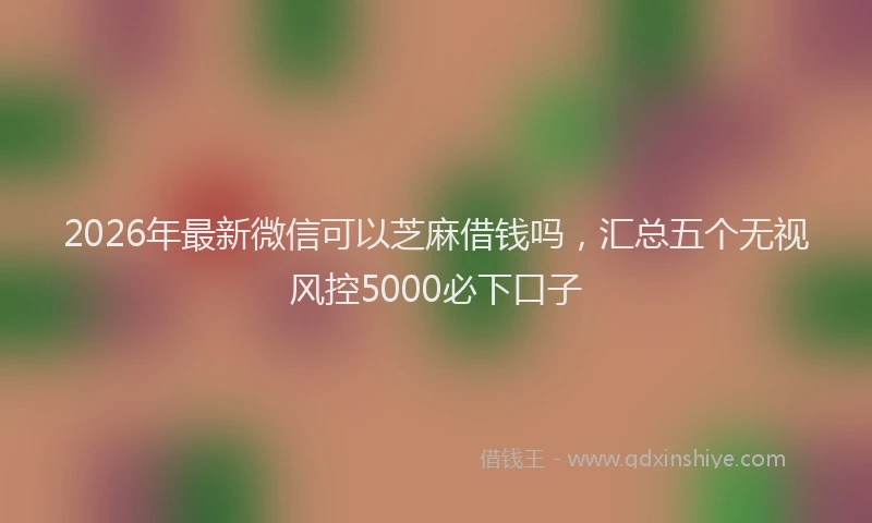2026年最新微信可以芝麻借钱吗，汇总五个无视风控5000必下口子