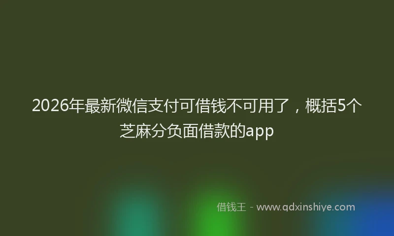 2026年最新微信支付可借钱不可用了，概括5个芝麻分负面借款的app