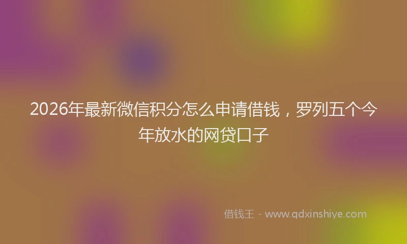 2026年最新微信积分怎么申请借钱，罗列五个今年放水的网贷口子