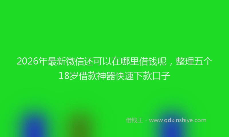 2026年最新微信还可以在哪里借钱呢，整理五个18岁借款神器快速下款口子