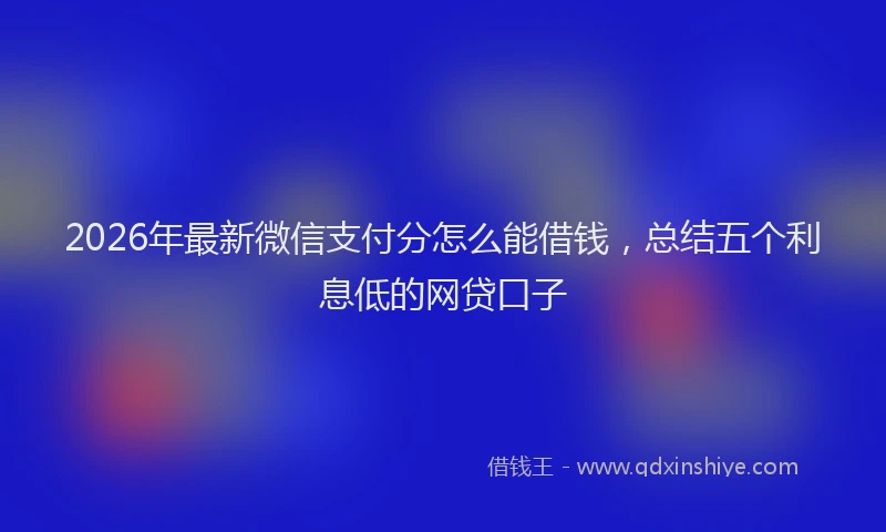 2026年最新微信支付分怎么能借钱，总结五个利息低的网贷口子