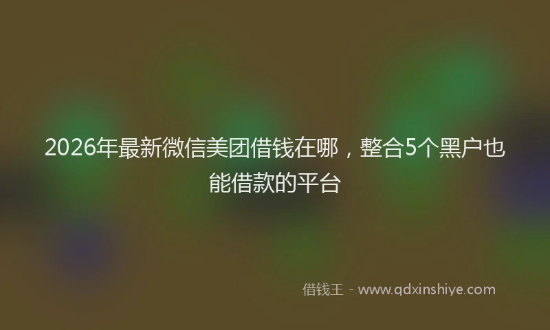 2026年最新微信美团借钱在哪，整合5个黑户也能借款的平台