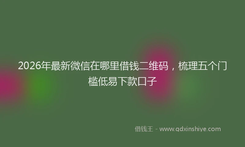 2026年最新微信在哪里借钱二维码，梳理五个门槛低易下款口子