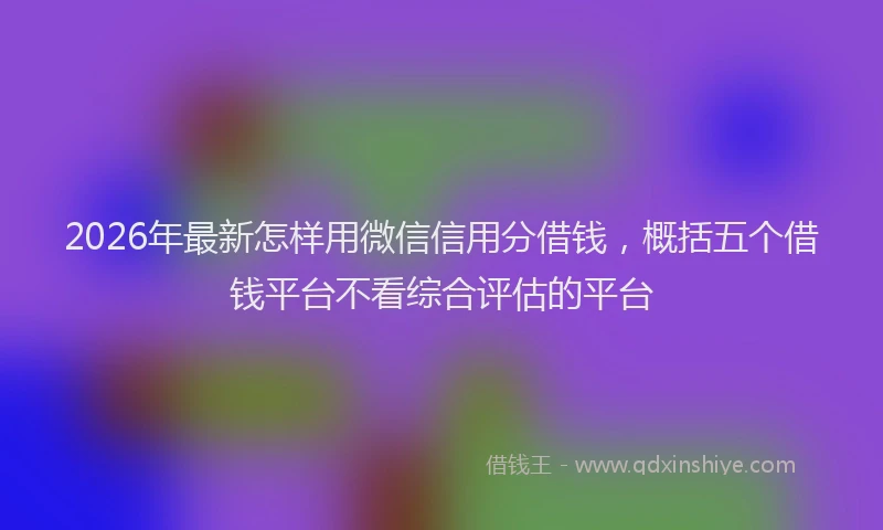 2026年最新怎样用微信信用分借钱，概括五个借钱平台不看综合评估的平台