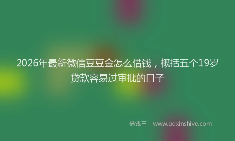 2026年最新微信豆豆金怎么借钱，概括五个19岁贷款容易过审批的口子