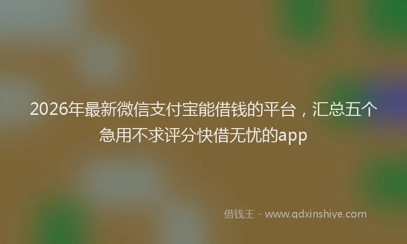 2026年最新微信支付宝能借钱的平台，汇总五个急用不求评分快借无忧的app