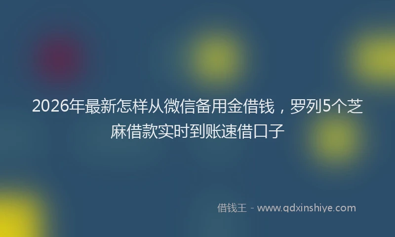 2026年最新怎样从微信备用金借钱，罗列5个芝麻借款实时到账速借口子