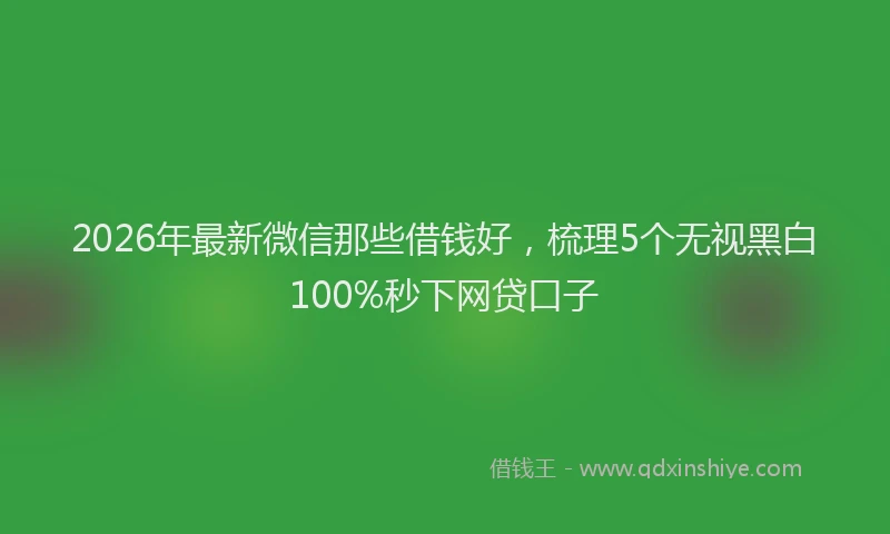 2026年最新微信那些借钱好，梳理5个无视黑白100%秒下网贷口子