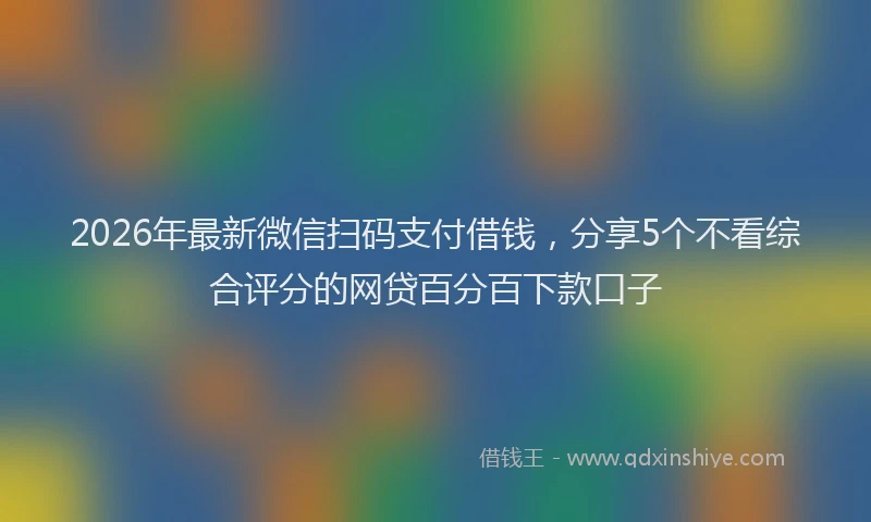 2026年最新微信扫码支付借钱，分享5个不看综合评分的网贷百分百下款口子