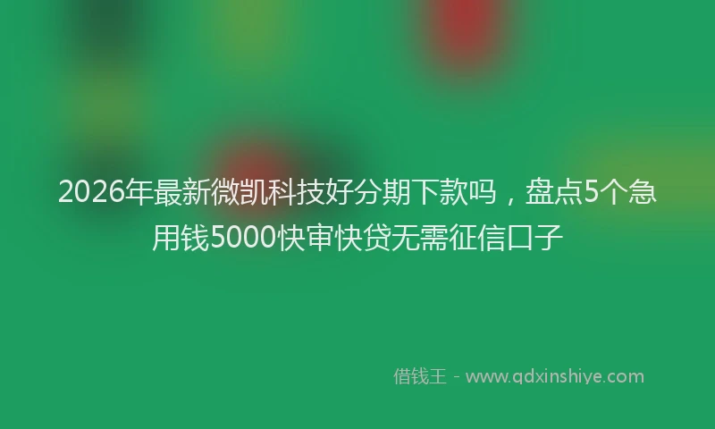 2026年最新微凯科技好分期下款吗，盘点5个急用钱5000快审快贷无需征信口子
