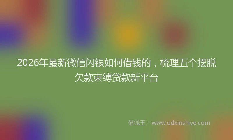 2026年最新微信闪银如何借钱的，梳理五个摆脱欠款束缚贷款新平台