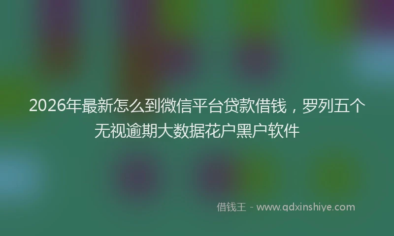 2026年最新怎么到微信平台贷款借钱，罗列五个无视逾期大数据花户黑户软件