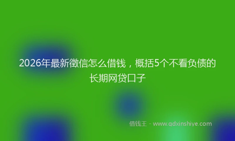 2026年最新徵信怎么借钱，概括5个不看负债的长期网贷口子