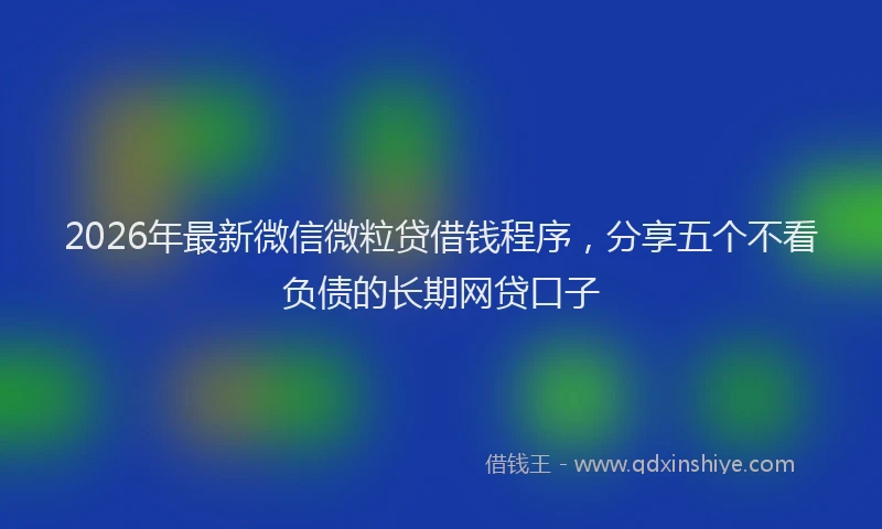 2026年最新微信微粒贷借钱程序，分享五个不看负债的长期网贷口子
