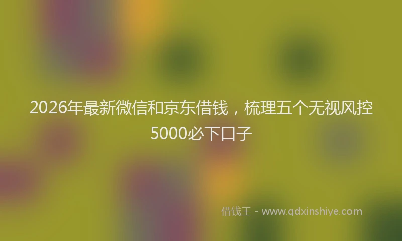 2026年最新微信和京东借钱，梳理五个无视风控5000必下口子