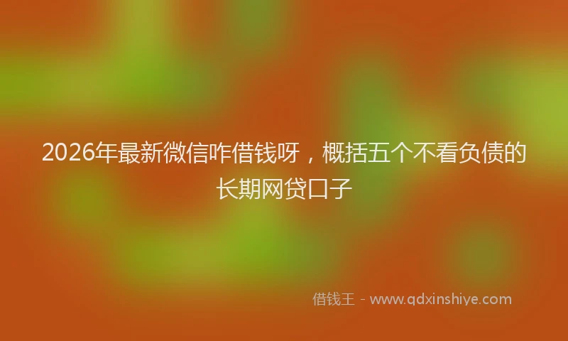 2026年最新微信咋借钱呀，概括五个不看负债的长期网贷口子