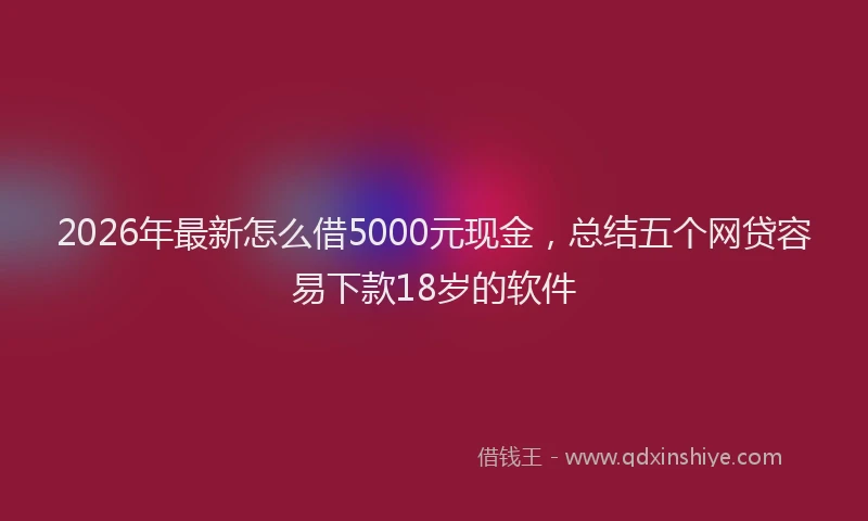 2026年最新怎么借5000元现金，总结五个网贷容易下款18岁的软件