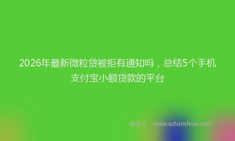 2026年最新微粒贷被拒有通知吗，总结5个手机支付宝小额贷款的平台