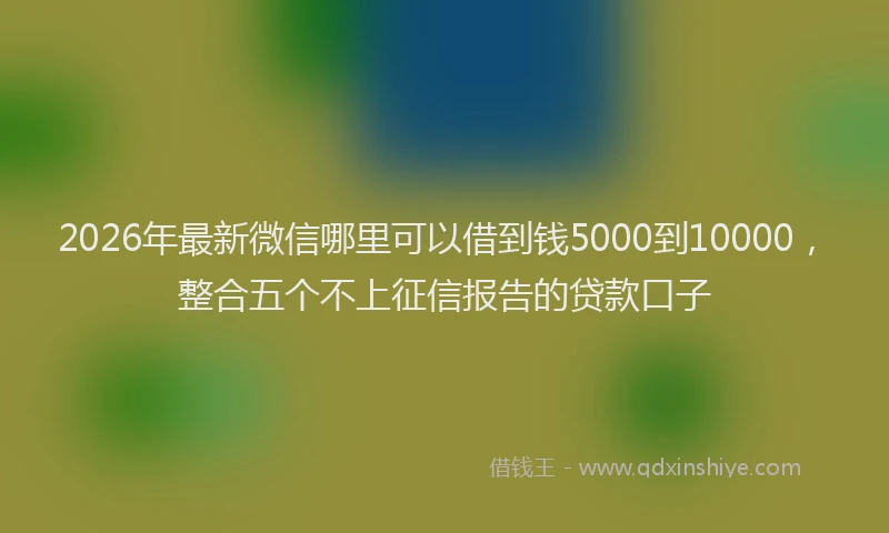 2026年最新微信哪里可以借到钱5000到10000，整合五个不上征信报告的贷款口子