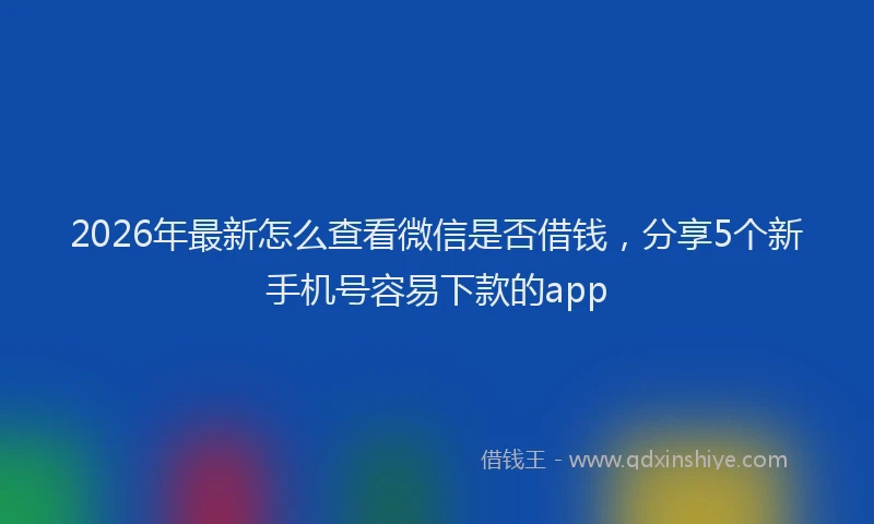 2026年最新怎么查看微信是否借钱，分享5个新手机号容易下款的app