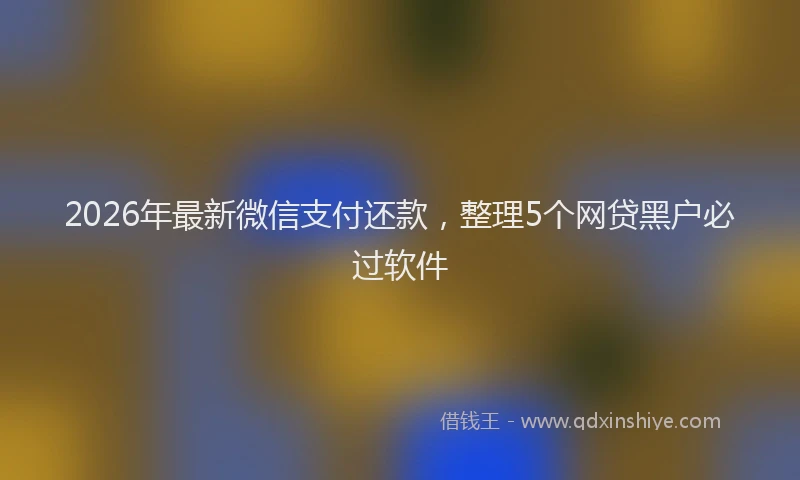 2026年最新微信支付还款，整理5个网贷黑户必过软件