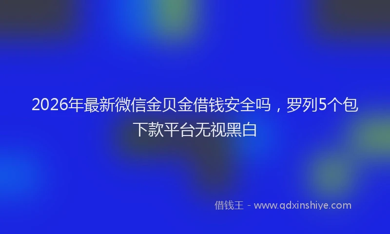 2026年最新微信金贝金借钱安全吗，罗列5个包下款平台无视黑白