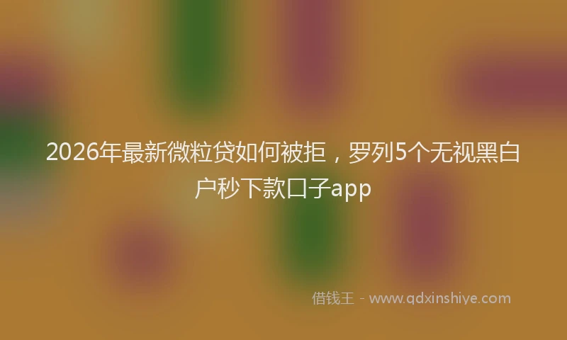 2026年最新微粒贷如何被拒，罗列5个无视黑白户秒下款口子app