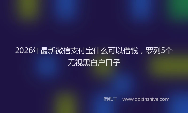 2026年最新微信支付宝什么可以借钱，罗列5个无视黑白户口子