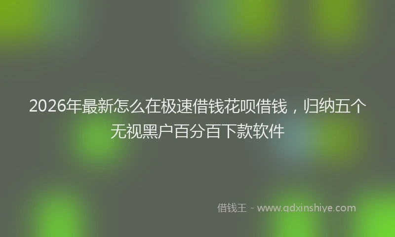 2026年最新怎么在极速借钱花呗借钱，归纳五个无视黑户百分百下款软件