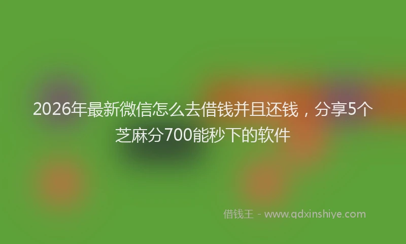2026年最新微信怎么去借钱并且还钱，分享5个芝麻分700能秒下的软件