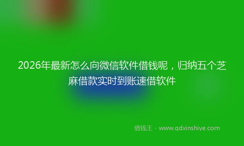 2026年最新怎么向微信软件借钱呢，归纳五个芝麻借款实时到账速借软件