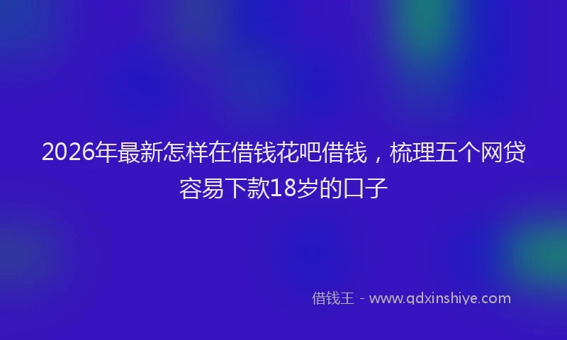 2026年最新怎样在借钱花吧借钱，梳理五个网贷容易下款18岁的口子