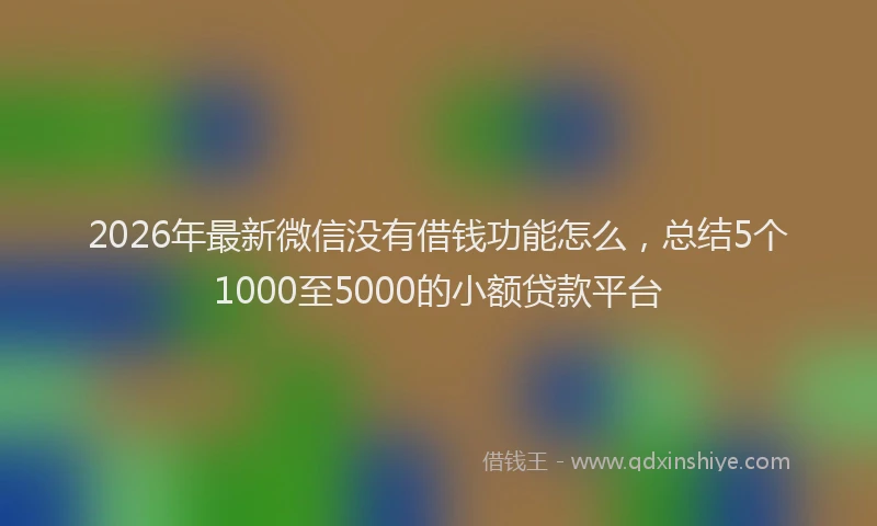 2026年最新微信没有借钱功能怎么，总结5个1000至5000的小额贷款平台