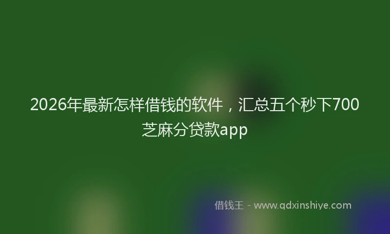 2026年最新怎样借钱的软件，汇总五个秒下700芝麻分贷款app