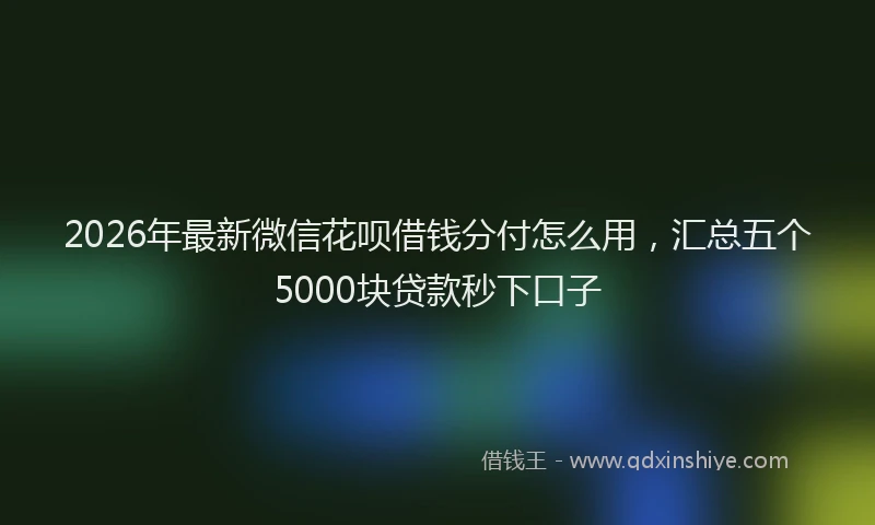 2026年最新微信花呗借钱分付怎么用，汇总五个5000块贷款秒下口子