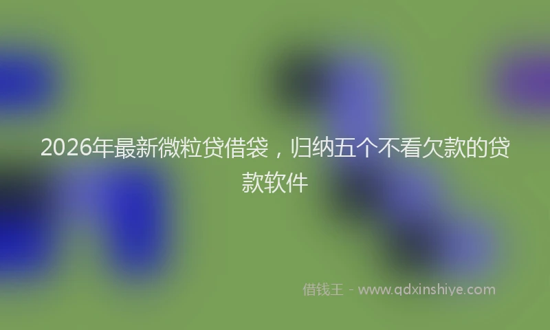 2026年最新微粒贷借袋，归纳五个不看欠款的贷款软件