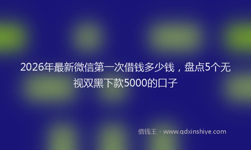 2026年最新微信第一次借钱多少钱，盘点5个无视双黑下款5000的口子