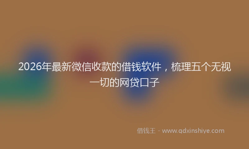 2026年最新微信收款的借钱软件，梳理五个无视一切的网贷口子