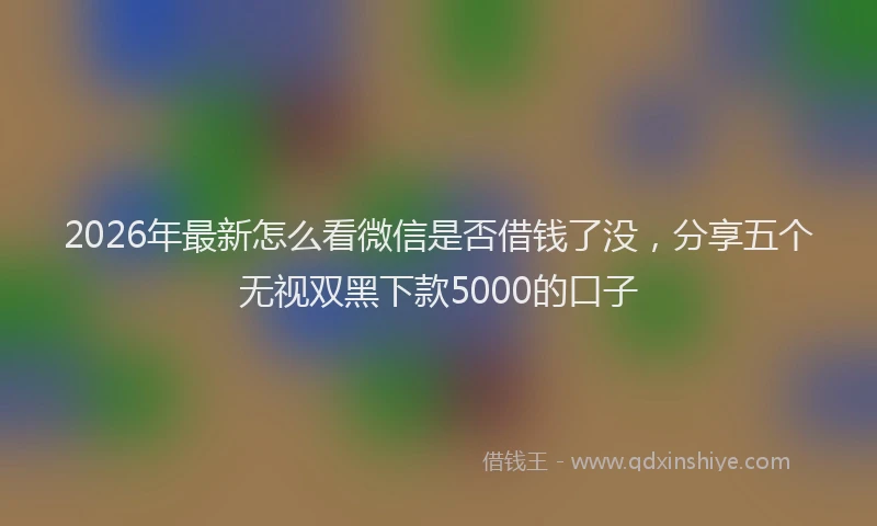2026年最新怎么看微信是否借钱了没，分享五个无视双黑下款5000的口子