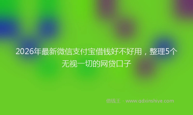 2026年最新微信支付宝借钱好不好用，整理5个无视一切的网贷口子