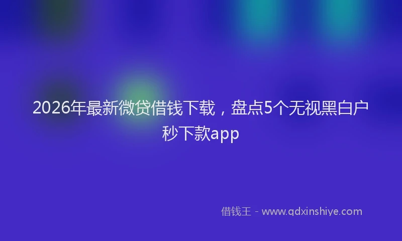 2026年最新微贷借钱下载，盘点5个无视黑白户秒下款app