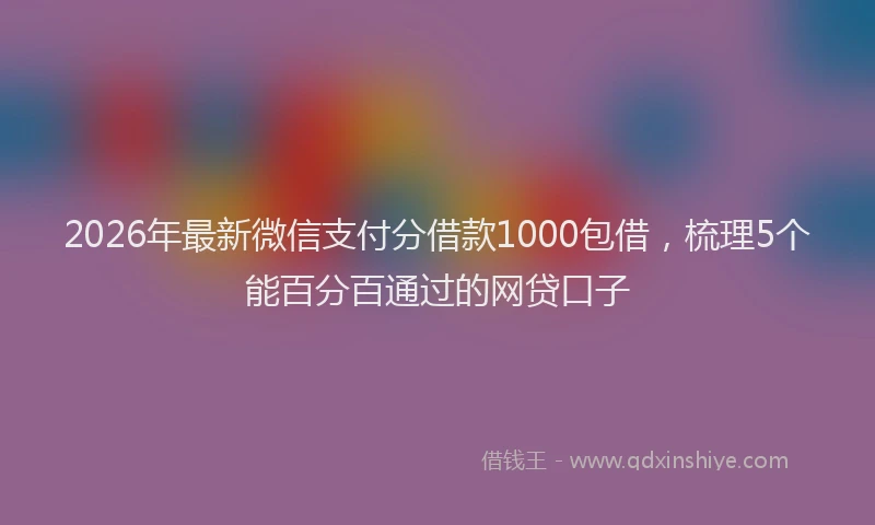 2026年最新微信支付分借款1000包借，梳理5个能百分百通过的网贷口子