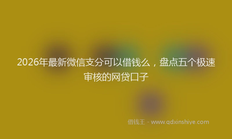 2026年最新微信支分可以借钱么，盘点五个极速审核的网贷口子