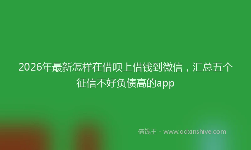 2026年最新怎样在借呗上借钱到微信，汇总五个征信不好负债高的app